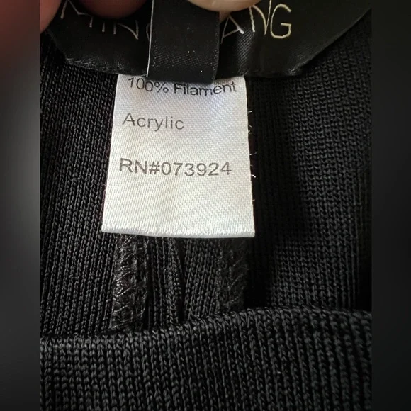 MING WANG Knit Straight-Leg Sz M Black Pull-On Pants Elastic Waistband - Picture 8 of 8